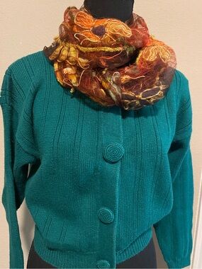 Paul & Duffier Teal Cardigan with Knitted Covered Buttons